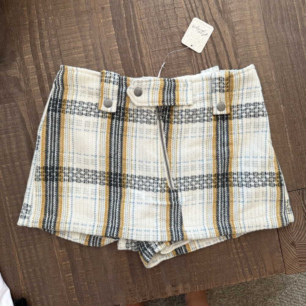 NWT free people plaid skort